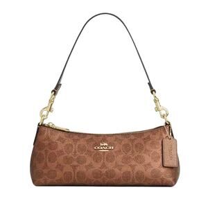 Coach Charlotte Shoulder Bag in signature canvas metallic finish NWT MSRP $378